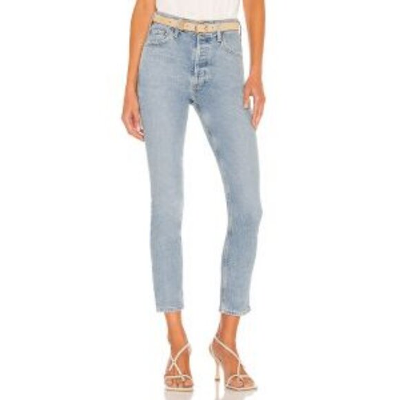 AGOLDE Nico High Rise Slim Jean in Cliffside Size 30 Casual Denim Neutral Crop - Picture 2 of 12